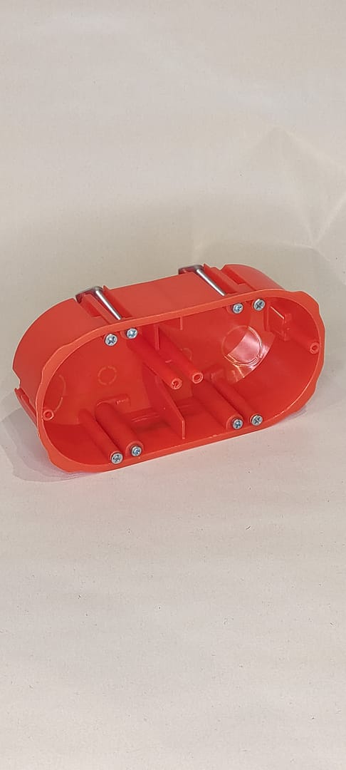 Puszka podtynkowa 2x60mm p/t regips pomarańczowa